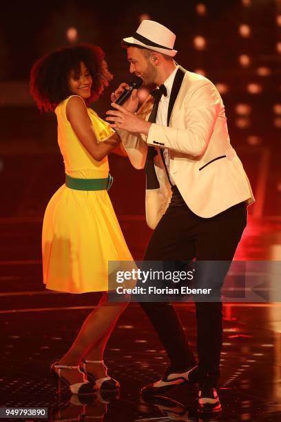 Michael Rauscher during the second event show of the tv competition 'Deutschland sucht den Superstar' at Coloneum on April 21, 2018 in Cologne,...