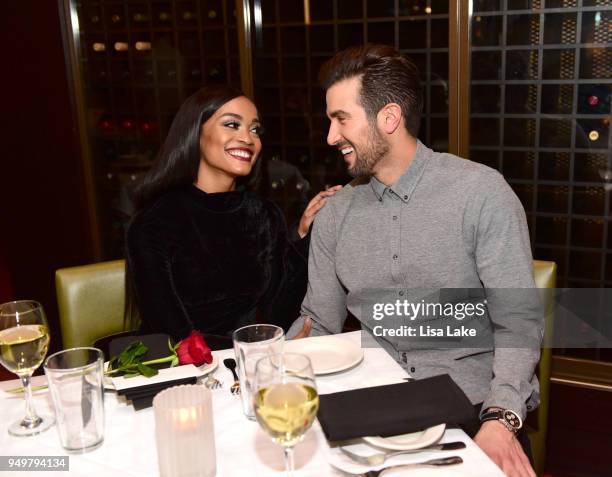 The Bachelorette's Rachel Lindsay celebrates Birthday with fiance Bryan Abasolo at SugarHouse Casino on April 21, 2018 in Philadelphia, Pennsylvania.