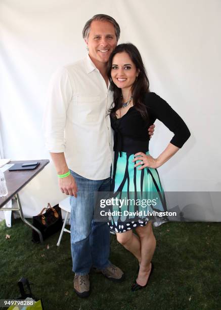 Actress/author Danica McKellar and husband Scott Sveslosky attend the 23rd LA Times Festival of Books at USC on April 21, 2018 in Los Angeles,...