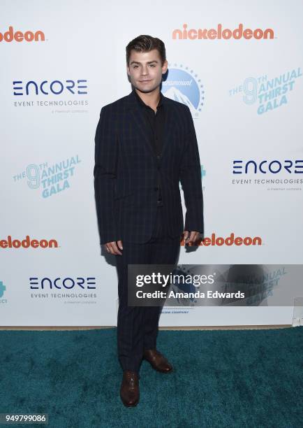 Actor Garrett Clayton arrives at the 9th Annual Thirst Gala at The Beverly Hilton Hotel on April 21, 2018 in Beverly Hills, California.