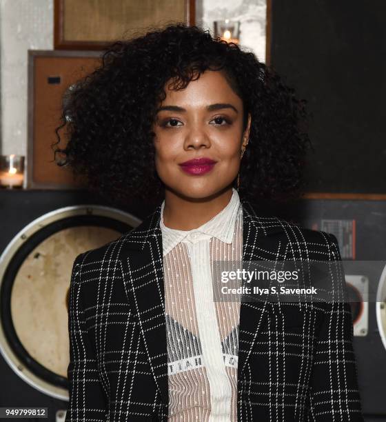 Actress Tessa Thompson attends 2018 Tribeca Film Festival After-Party for Little Woods At Ace Hotel at Liberty Hall at Ace Hotel on April 21, 2018 in...