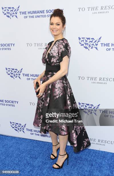 Bellamy Young attends The Humane Society of The United States' to The Rescue! Los Angeles Gala held at Paramount Studios on April 21, 2018 in Los...