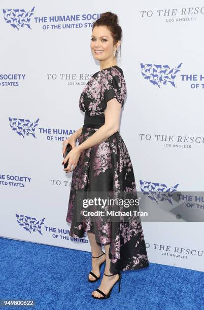 Bellamy Young attends The Humane Society of The United States' to The Rescue! Los Angeles Gala held at Paramount Studios on April 21, 2018 in Los...