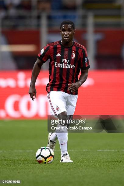 Cristian Zapata of AC Milan in action during the Serie A football match between AC Milan and Benevento Calcio. Benevento Calcio won 1-0 over AC Milan.
