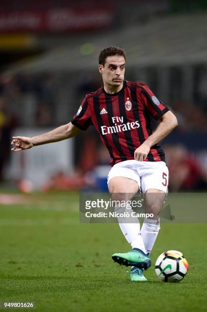 Giacomo Bonaventura of AC Milan in action during the Serie A football match between AC Milan and Benevento Calcio. Benevento Calcio won 1-0 over AC...