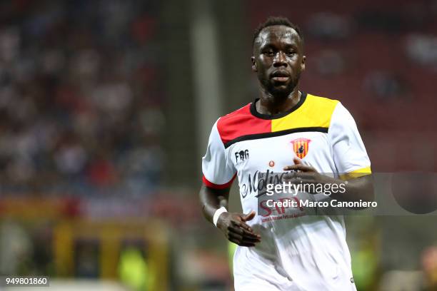 Bacary Sagna of Benevento Calcio in action during the Serie A football match between AC Milan and Benevento Calcio . Benevento Calcio wins 1-0 over...