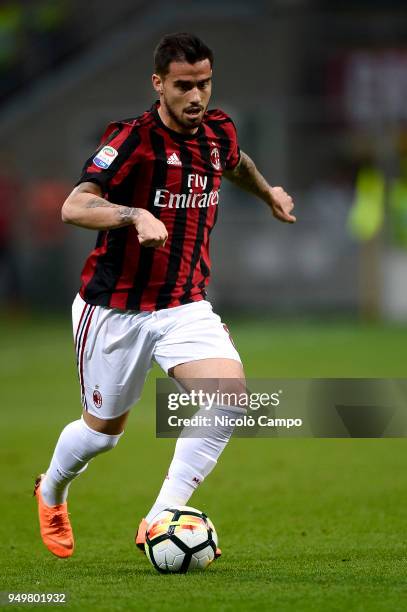 Suso of AC Milan in action during the Serie A football match between AC Milan and Benevento Calcio. Benevento Calcio won 1-0 over AC Milan.