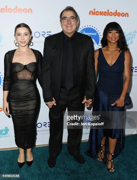 Olesya Rulin, Kenny Ortega and Monique Coleman attend the 9th Annual Thirst Gala at The Beverly Hilton Hotel on April 21, 2018 in Beverly Hills,...