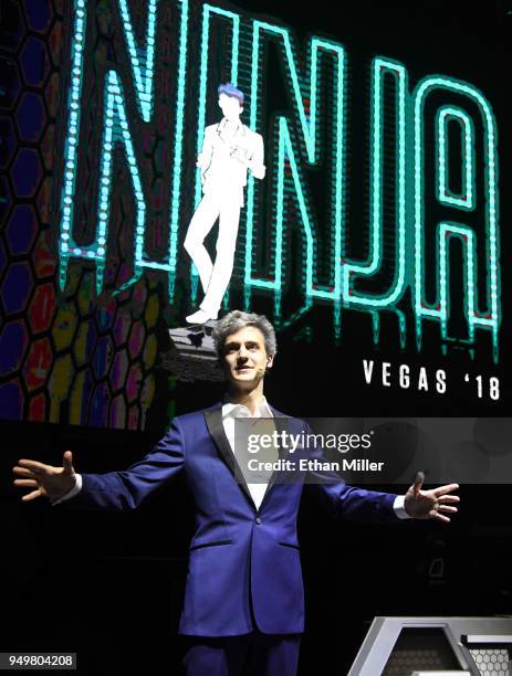 Twitch streamer and professional gamer Tyler "Ninja" Blevins is introduced during Ninja Vegas '18 at Esports Arena Las Vegas at Luxor Hotel and...