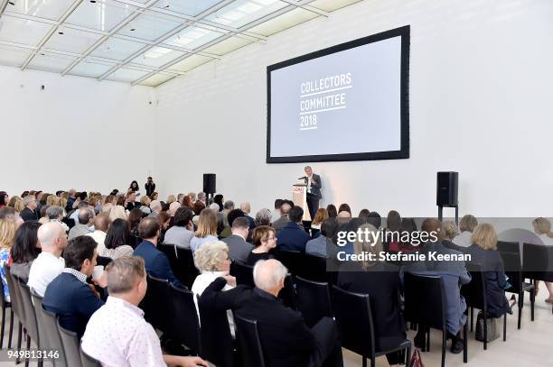 Michael Govan, LACMA CEO and Wallis Annenberg Director attends LACMA 2018 Collectors Committee Breakfast and Curator Presentations at LACMA on April...