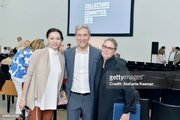 Trustee Florence Sloan, Michael Govan, LACMA CEO and Wallis Annenberg Director and LACMA Trustee Wendy Stark Morrissey attend LACMA 2018 Collectors...