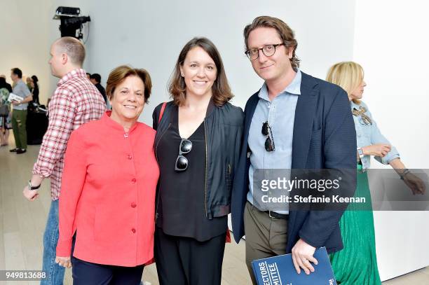 Curator Stephanie Barron, Stacen Berg and Graham Steele attend LACMA 2018 Collectors Committee Breakfast and Curator Presentations at LACMA on April...