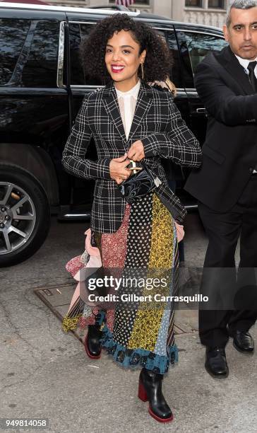 Actress Tessa Thompson arriving to the screening of 'Little Woods' during the 2018 Tribeca Film Festival at SVA Theatre on April 21, 2018 in New York...