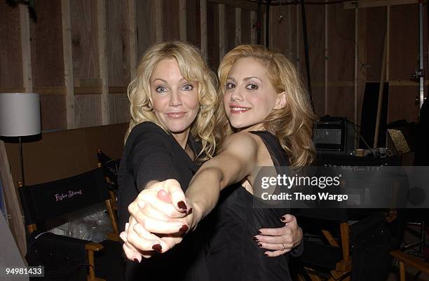 Heather Locklear and Brittany Murphy on the set of "Molly Gunn"