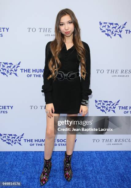 Lulu Lambros attends The Humane Society of The United States' to The Rescue! Los Angeles gala held at Paramount Studios on April 21, 2018 in Los...