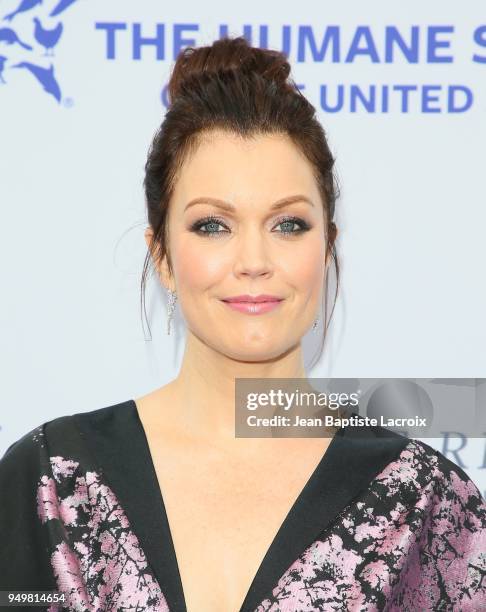 Bellamy Young attends The Humane Society of The United States' to The Rescue! Los Angeles gala held at Paramount Studios on April 21, 2018 in Los...