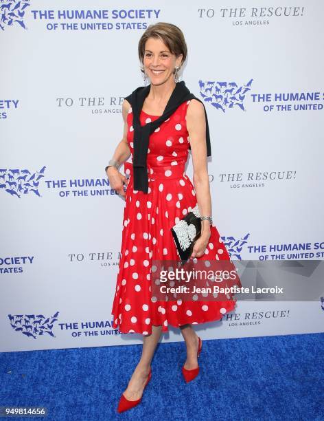 Wendie Malick attends The Humane Society of The United States' to The Rescue! Los Angeles gala held at Paramount Studios on April 21, 2018 in Los...