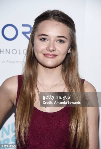 Actress Reylynn Caster arrives at the 9th Annual Thirst Gala at The Beverly Hilton Hotel on April 21, 2018 in Beverly Hills, California.