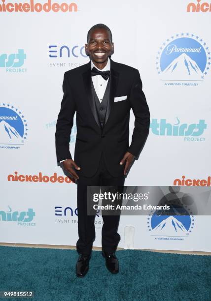 Sibusiso Shiba arrives at the 9th Annual Thirst Gala at The Beverly Hilton Hotel on April 21, 2018 in Beverly Hills, California.