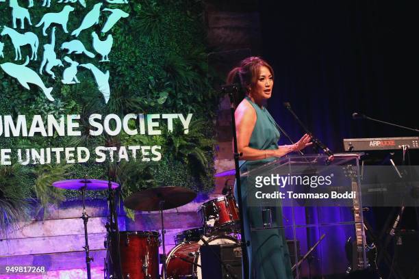 Carrie Ann Inaba attends The Humane Society Of The United States' To The Rescue! Los Angeles Gala at Paramount Studios on April 21, 2018 in Los...