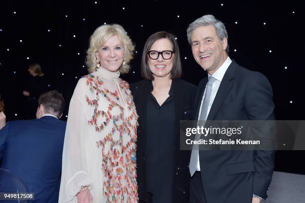 Trustee Elaine Wynn, Ann Colgin, Collectors Committee Chair and LACMA Trustee and Michael Govan, LACMA CEO and Wallis Annenberg Director attend LACMA...