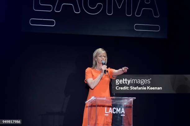 Viveca Paulin-Ferrell, LACMA Trustee and Collectors Committee Auctioneer attends LACMA 2018 Collectors Committee Gala at LACMA on April 21, 2018 in...