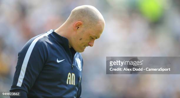 Preston North End manager Alex Neil during the Sky Bet Championship match between Preston North End and Norwich City at Deepdale on April 21, 2018 in...