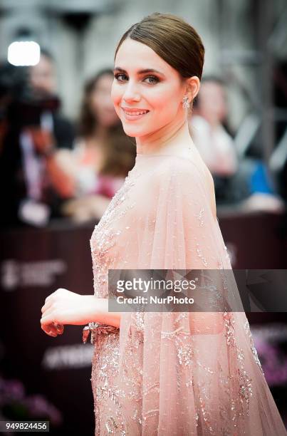 Aura Garrido during the 21th Malaga Film Festival closing ceremony at the Cervantes Teather on April 21, 2018 in Malaga, Spain.