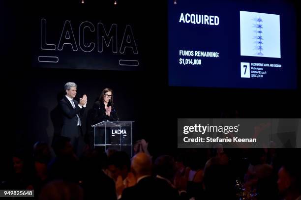 Michael Govan, LACMA CEO and Wallis Annenberg Director and Ann Colgin, Collectors Committee Chair and LACMA Trustee attend LACMA 2018 Collectors...