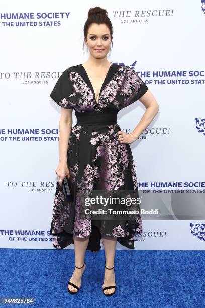 Bellamy Young attends The Humane Society Of The United States' To The Rescue! Los Angeles Gala at Paramount Studios on April 21, 2018 in Los Angeles,...