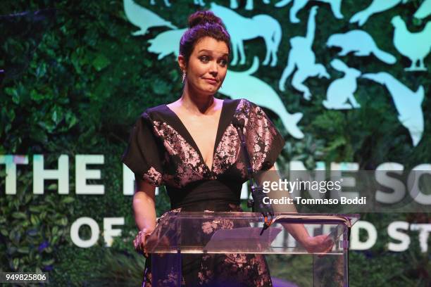 Bellamy Young attends The Humane Society Of The United States' To The Rescue! Los Angeles Gala at Paramount Studios on April 21, 2018 in Los Angeles,...
