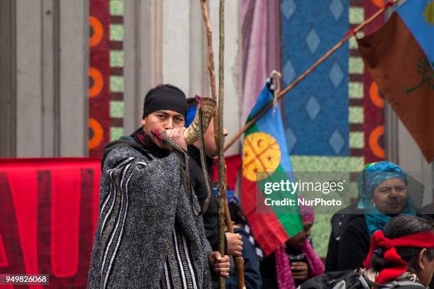 Mapuche communities Williche and its ancestral authorities held an ayekan and a march in support of the Machi Celestino Córdova who has been on...