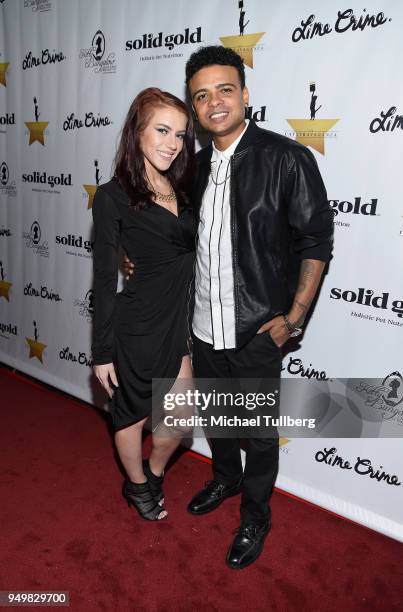 Alyssa Shift and Sir Charles attend the CATstravaganza fundraiser and celebrity musical featuring Hamilton's Cats in support of the homeless animals...