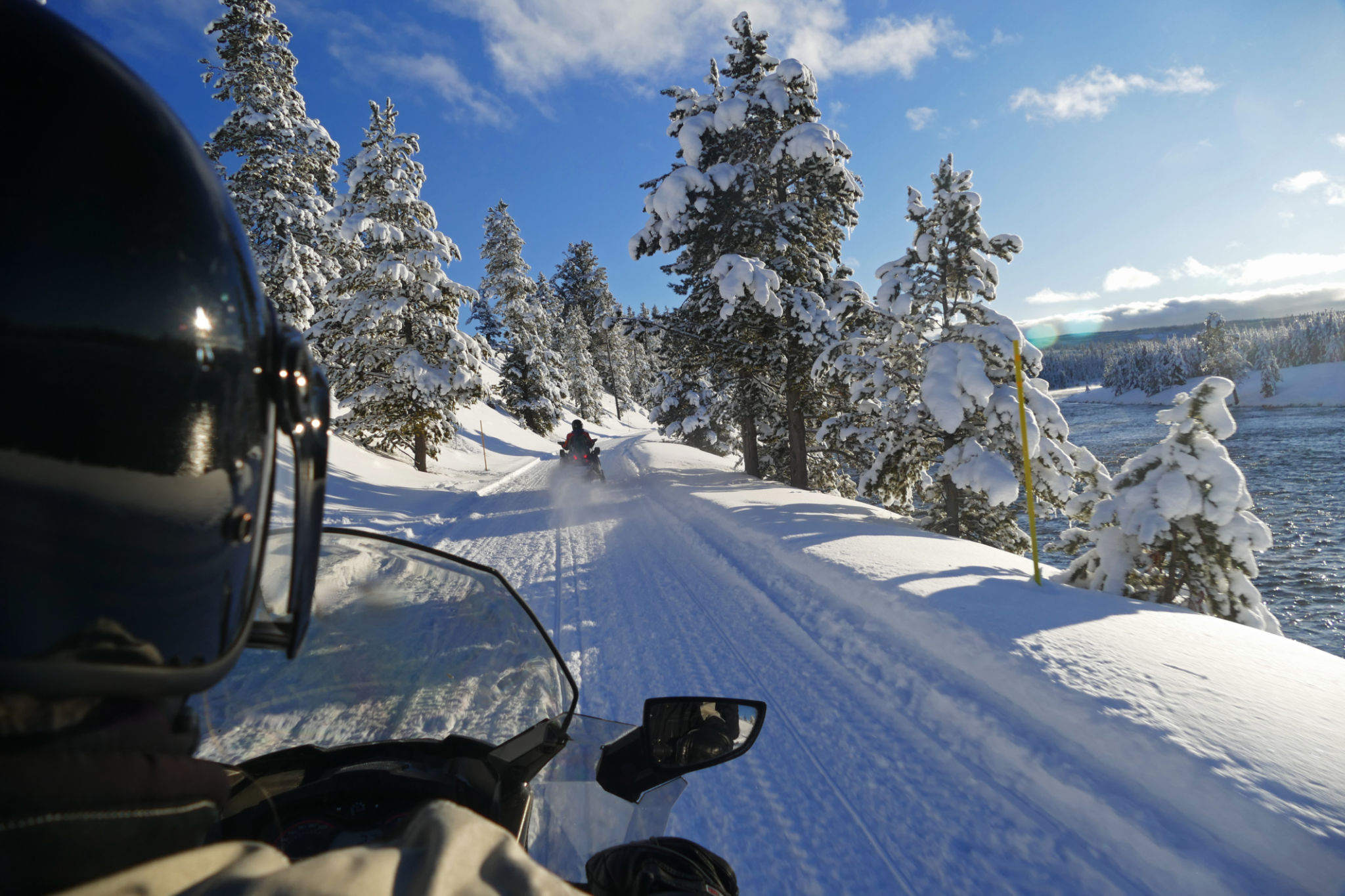 mountain snowmobile trail