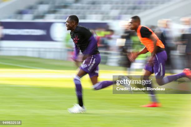 Giannelli Imbula of Toulouse during the Ligue 1 match between Toulouse and Angers SCO at Stadium Municipal on April 21, 2018 in Toulouse, .