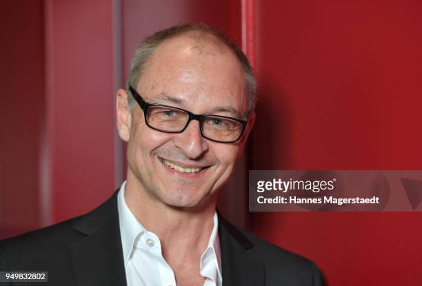Actor Hans Holzbecher attends 'Robin: Watch for Wishes' premiere at Cinestar on April 21, 2018 in Ingolstadt, Germany.