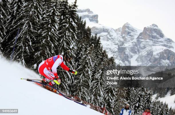 Reinfried Herbst of Austria takes 1st place during the Audi FIS Alpine Ski World Cup Men's Slalom on December 21, 2009 in Alta Badia, Italy.