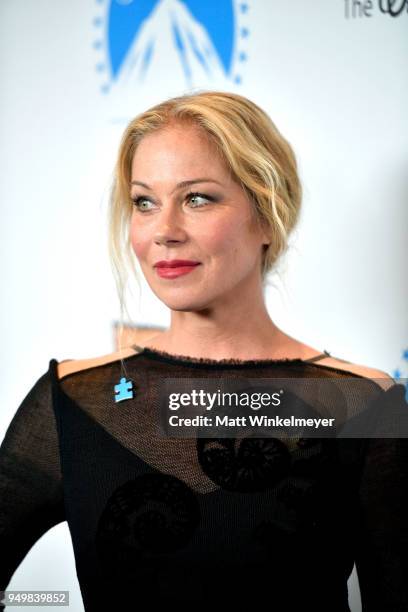 Christina Applegate attends the 5th Annual Light Up the Blues Concert an Evening of Music to Benefit Autism Speaks at Dolby Theatre on April 21, 2018...