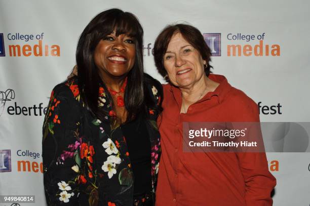 Chaz Ebert and Director Martha Coolidge attend the Roger Ebert Film Festival on Day four at the Virginia Theatre on April 21, 2018 in Champaign,...