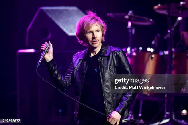 Beck performs during the 5th Annual Light Up The Blues Concert an Evening of Music to Benefit Autism Speaks at Dolby Theatre on April 21, 2018 in...