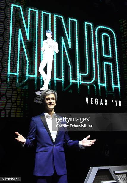 Twitch streamer and professional gamer Tyler "Ninja" Blevins is introduced during Ninja Vegas '18 at Esports Arena Las Vegas at Luxor Hotel and...