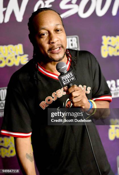 Rapper/producer DJ Quik attends the KDay 93.5 Krush Groove concert at The Forum on April 21, 2018 in Inglewood, California.