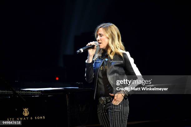 Sheryl Crow performs onstage during the 5th Annual Light Up the Blues Concert an Evening of Music to Benefit Autism Speaks at Dolby Theatre on April...