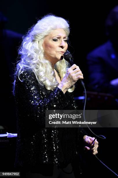 Judy Collins arrives at the 5th Annual Light Up the Blues Concert an Evening of Music to Benefit Autism Speaks at Dolby Theatre on April 21, 2018 in...