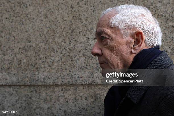 Anthony Marshall, the son of the late New York philanthropist Brooke Astor, arrives at court for his sentencing hearing following his conviction of...