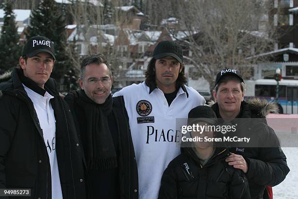 Nicolas Roldan, Jim Kloiber, Nacho Figueras and Larry Boland attend the Piaget Polo On The Snow-Day 2 at Wagner Park Polo Field on December 20, 2009...