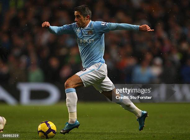 Manchester City defender Silvinho in action during the Barclays Premier League game between Manchester City and Sunderland at City of Manchester...