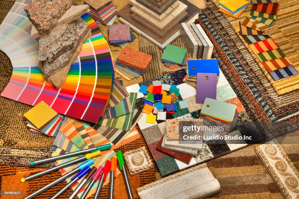 Selection Of Building And Interior Design Swatches High-Res Stock Photo ...