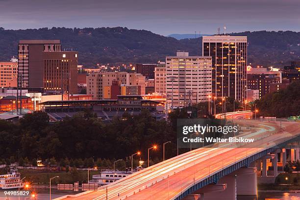 chattanooga, high angle view of city and rt. 27 - chattanooga tennessee stock pictures, royalty-free photos & images