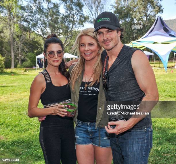 Nikki Reed, CEO and Founder of Unlikely Heroes Erica Greve and Ian Somerhalder attend Imagine Fest Yoga and Music Festival 2018 on April 21, 2018 in...